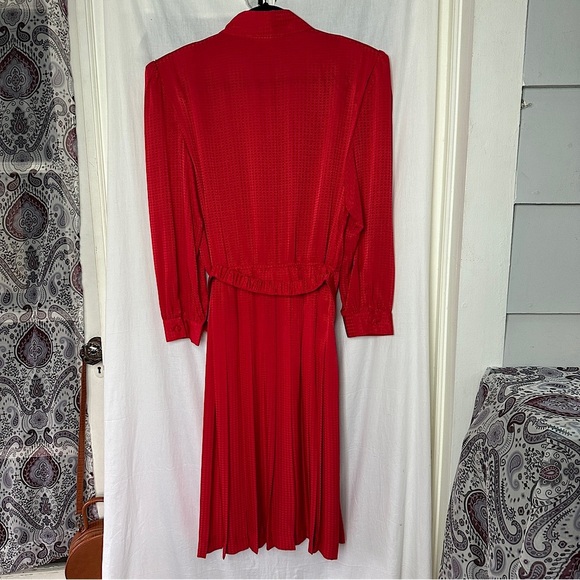 3/$20💥Vintage Appleseed’s Petite Red Front Button Down Belted Aline Retro Dress - Picture 4 of 17